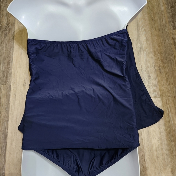 Tara Grinna Tankini with custom made cover 44D Halter Top Size 18 Bottoms Navy - Picture 2 of 13